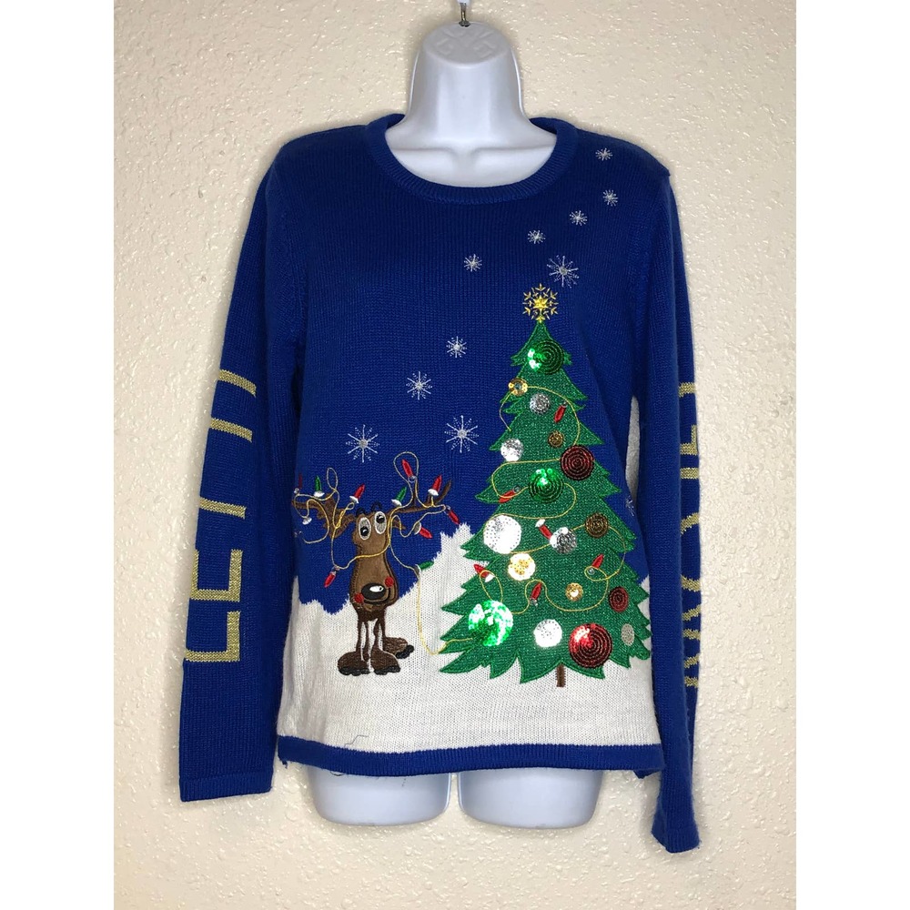 Holiday Time Medium Light Up Christmas Sweater.